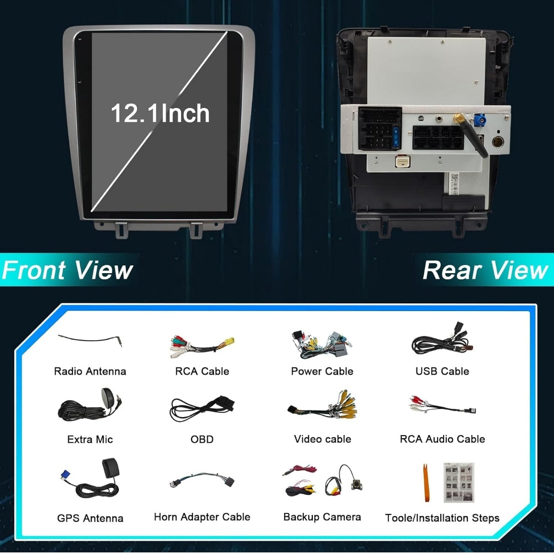 CUSP 2024 New 12.1 inch Android Car Stereo Radio GPS for Ford Mustang 2010-2014 Navigation Multimedia Player PX6 4G+64G in-Dash Head Unit Car Play DSP Auto Audio Video Voice Plug in and Play