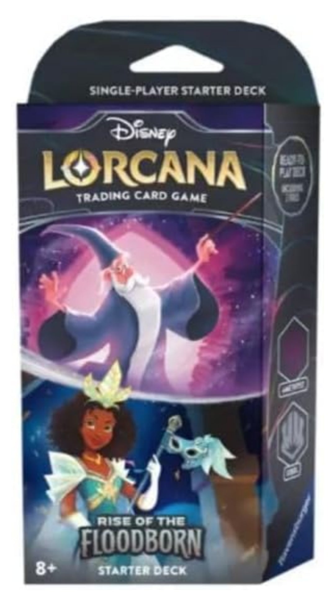 HEART FOR CARDS Disney Lorcana - Rise of The Floodborn - Starter Deck - Inglese + Protezione spedizione (acciaio/ametista)