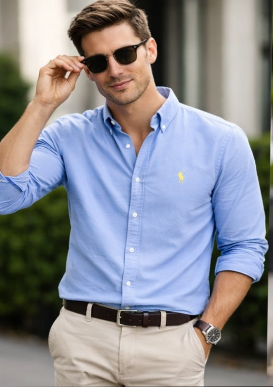 Polo Ralph Lauren Custom Fit sky Blue Oxford Shirt
