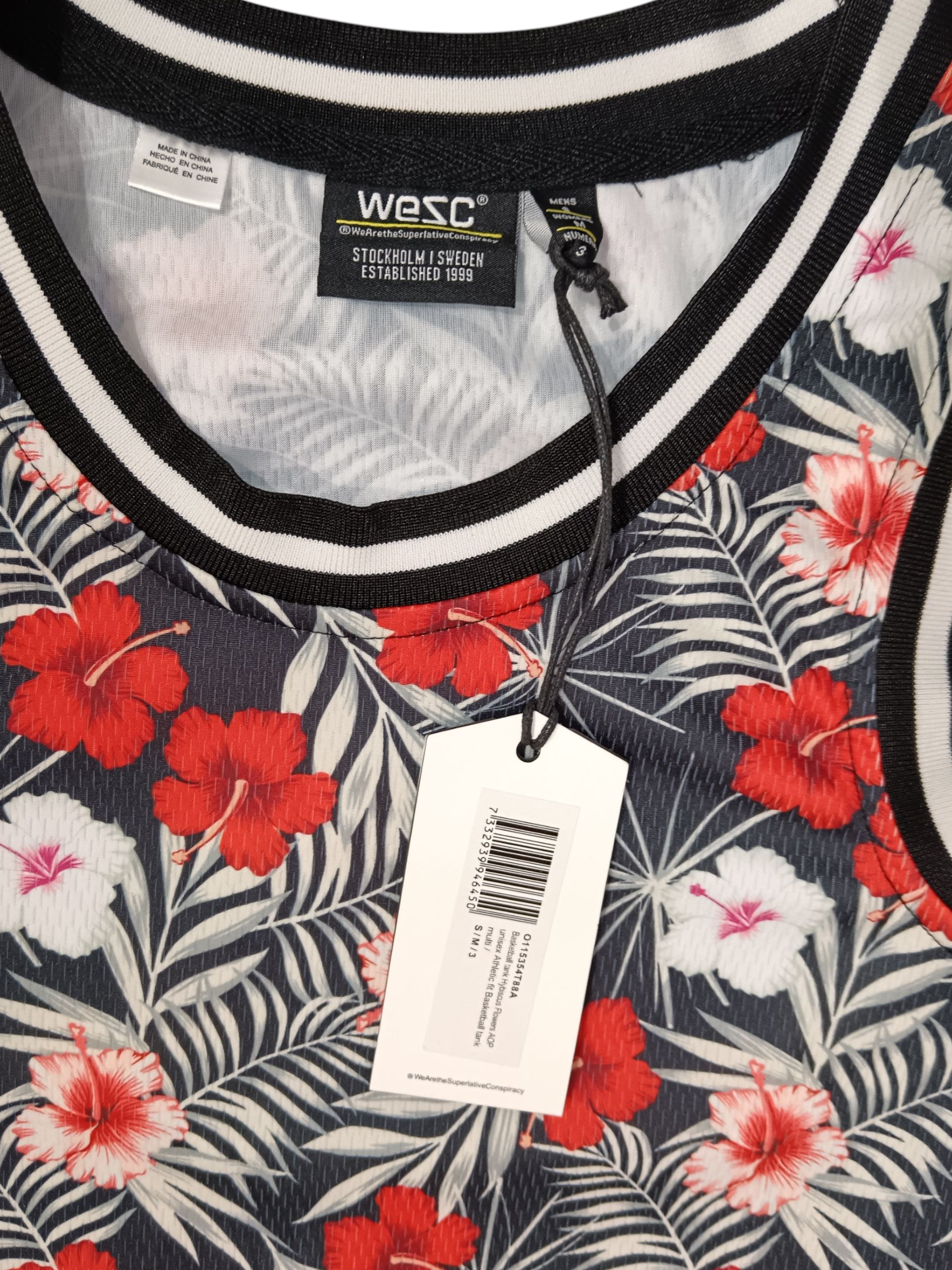Wesc Women's T-shirt black color Ziad red and white