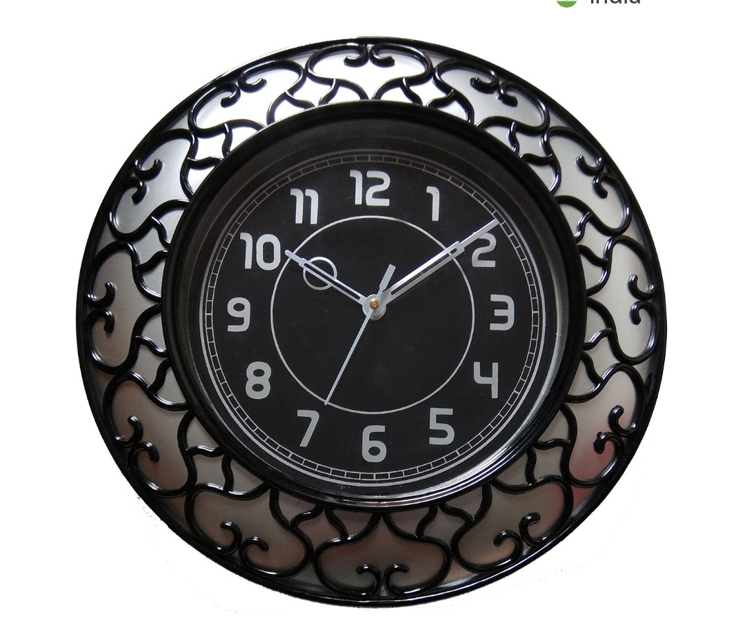 ROYSTAR Plastic Wall Clock (12x12 inch, Silver)