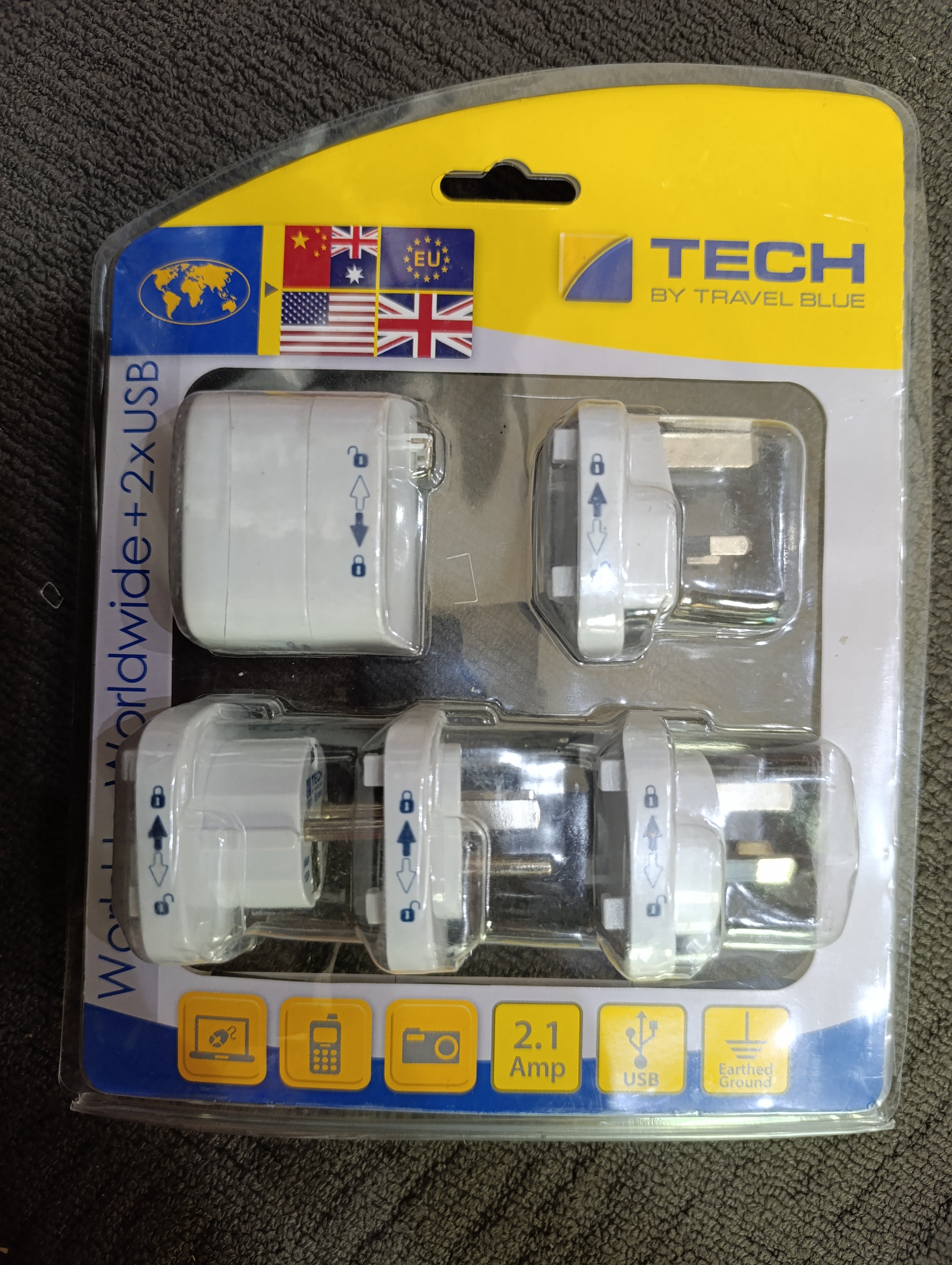 TRAVEL BLUE EUROPE TO WORLD TRAVEL ADAPTER