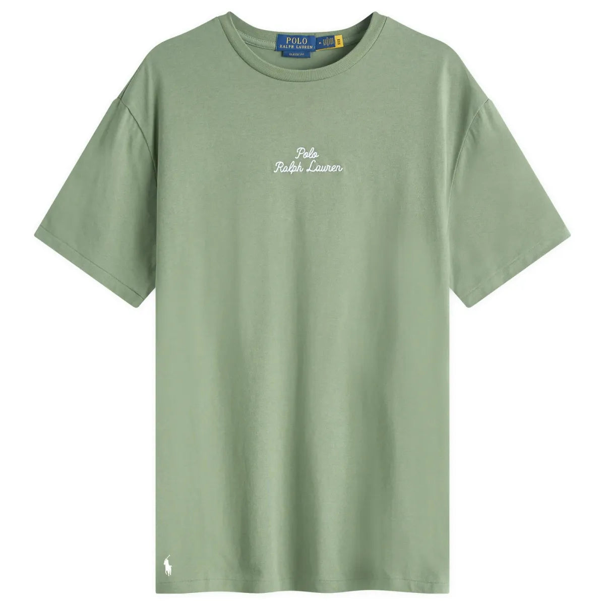 Polo Ralph Lauren Central Logo T-Shirt Classic Oversized Fit In Mid Green
