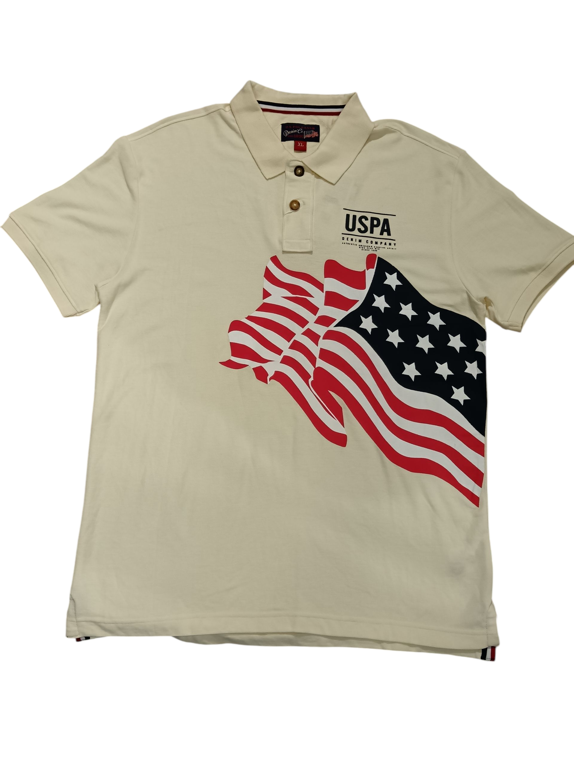 U. S.POLO ASSN SINCE1890 CREAM T-SHIRT
