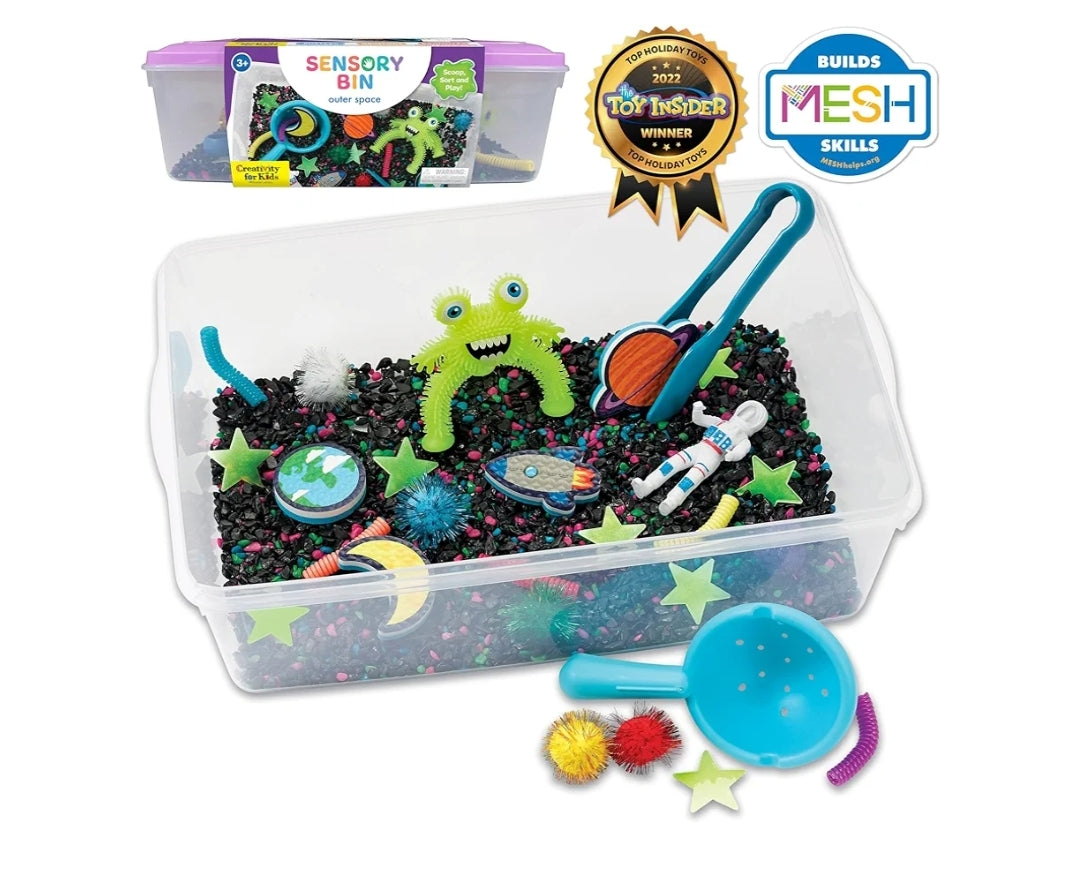 Creativity for Kids Sensory Bin: Outer Space Toys - Preschool and Toddler Sensory Toys, Kids Gifts for Boys and Girls Ages 3-5+, 10.25 x 14.5 x 4.75 inches