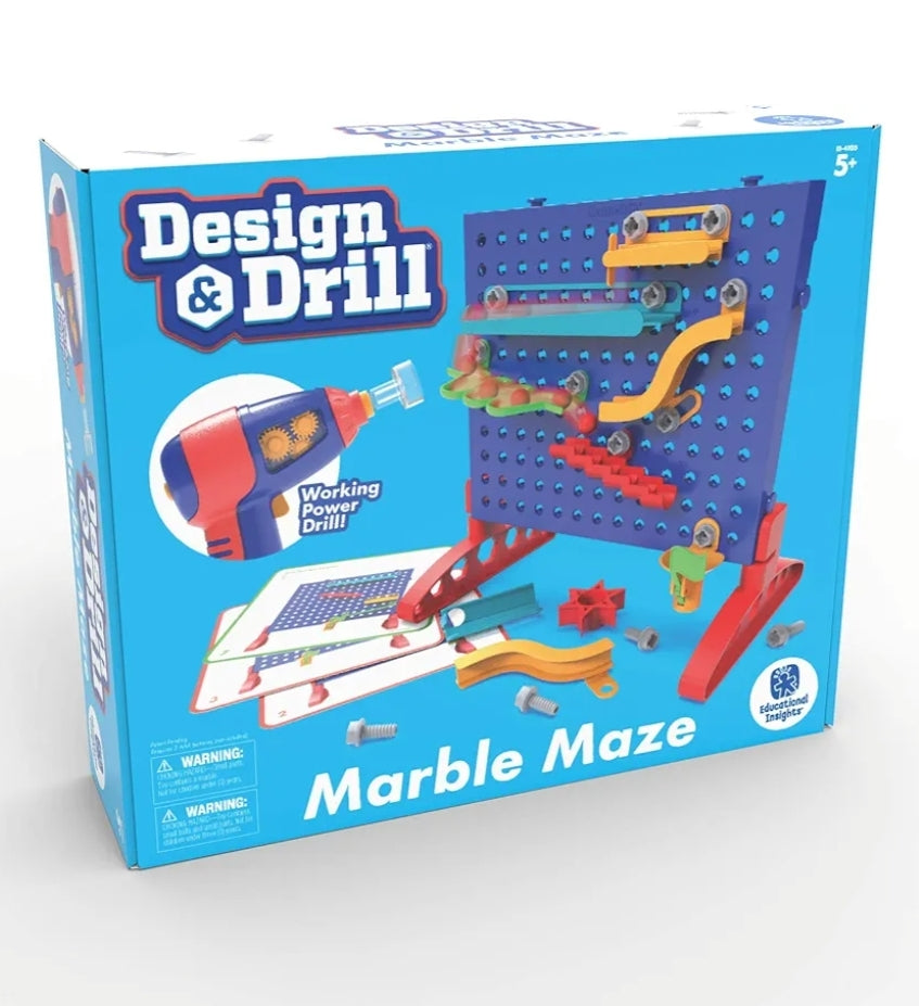 Educational Insights Learning Resources Design & Drill Marble Maze - Fine Motor Skills Building Toy - Marble Circuit