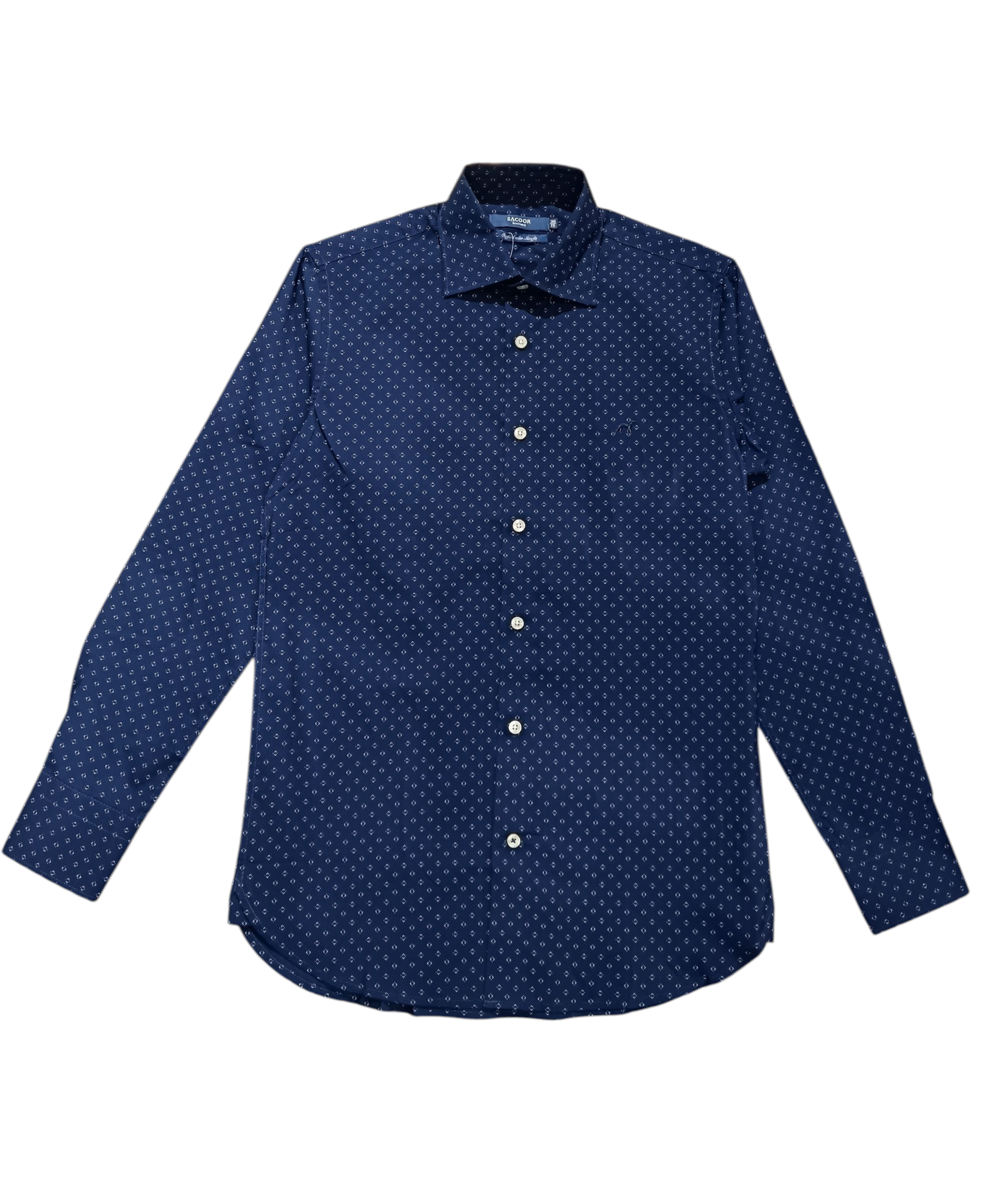 Sacoor Brothers Men's Slim Fit SHIRT NAVY