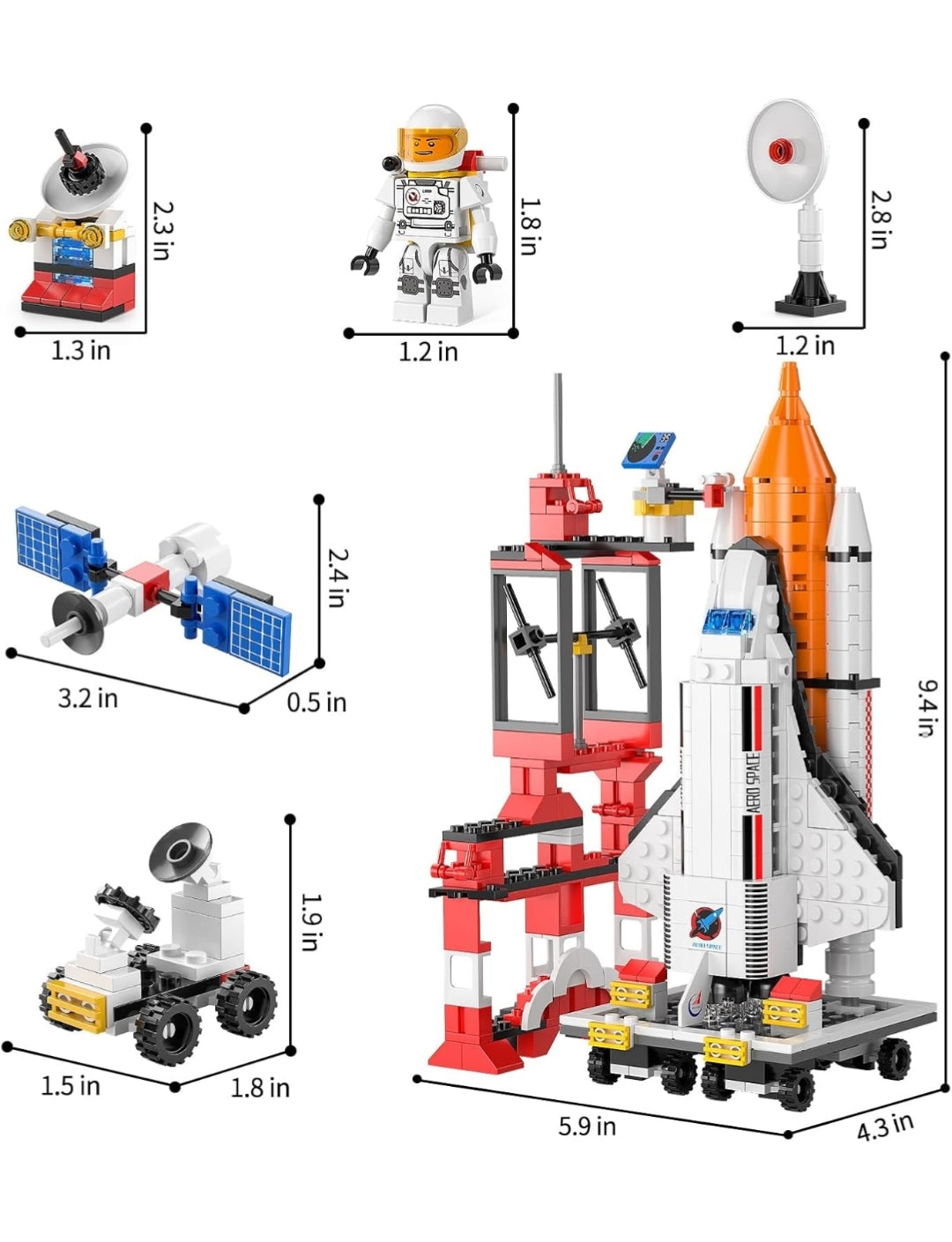 16 in 1 Space Rocket Launch Center Building Toy Set