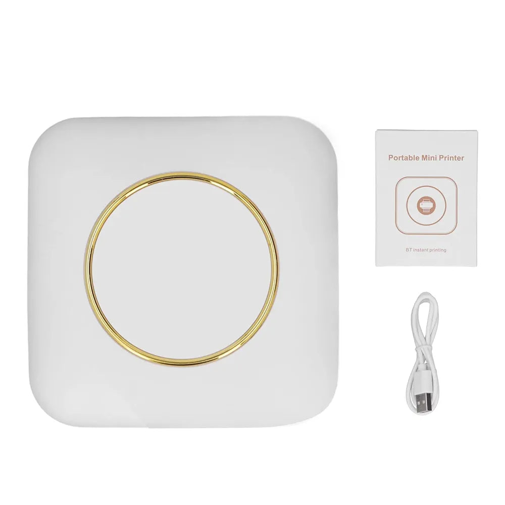 Photo Printer, Small Transparent Printer with Slide-Open Cover for Office