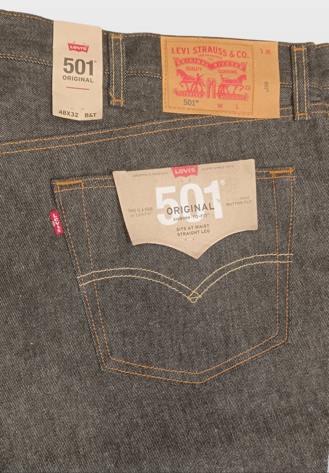LEVI STRAUSS & CO 501 GRAY JEANS STRAIGHT LEG M4