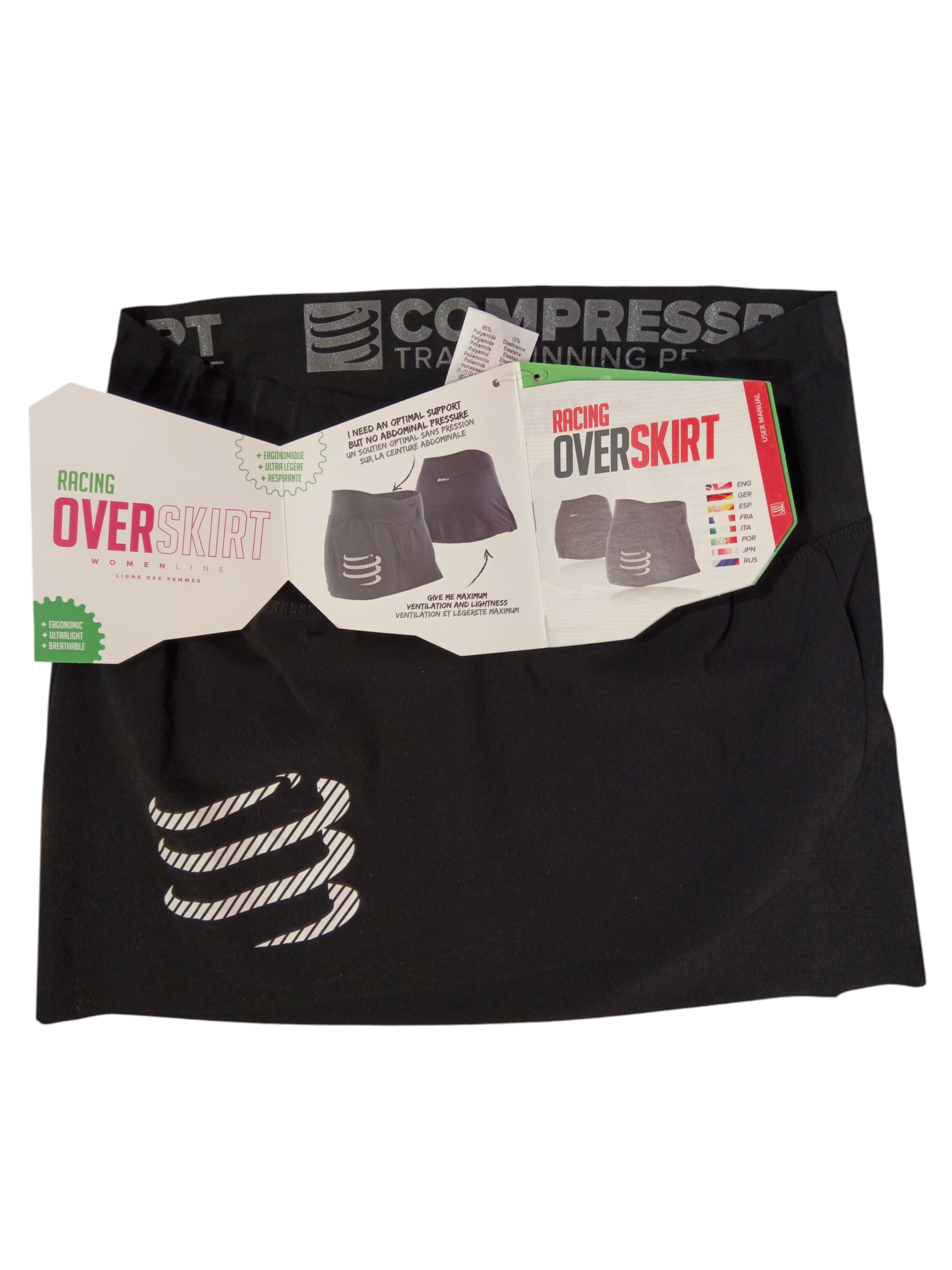 compressport Women's Skirt Black Sport