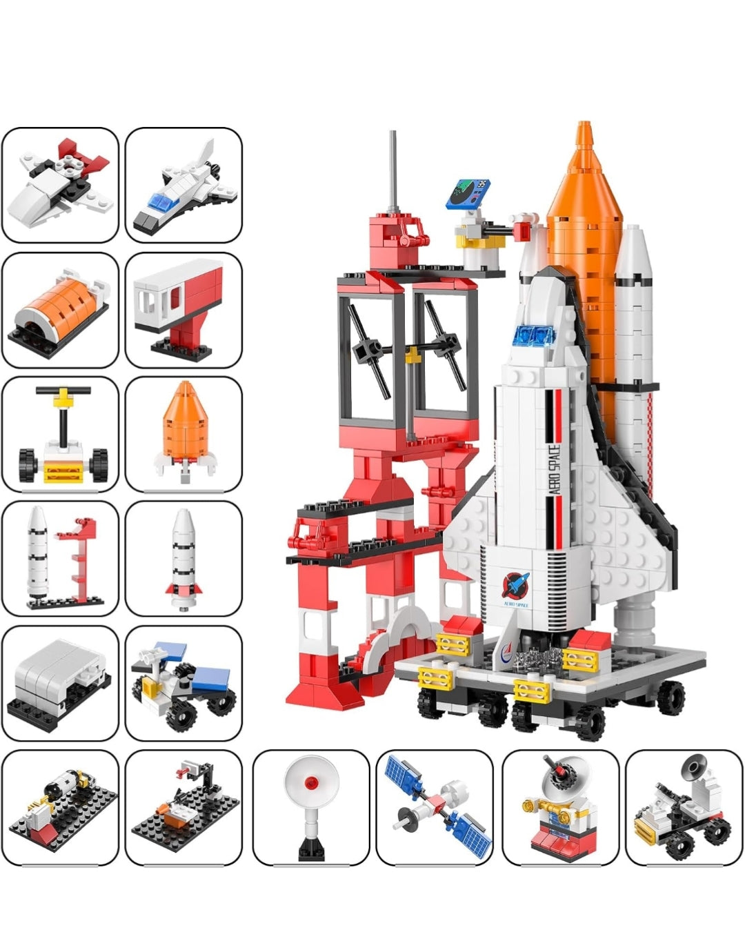 16 in 1 Space Rocket Launch Center Building Toy Set