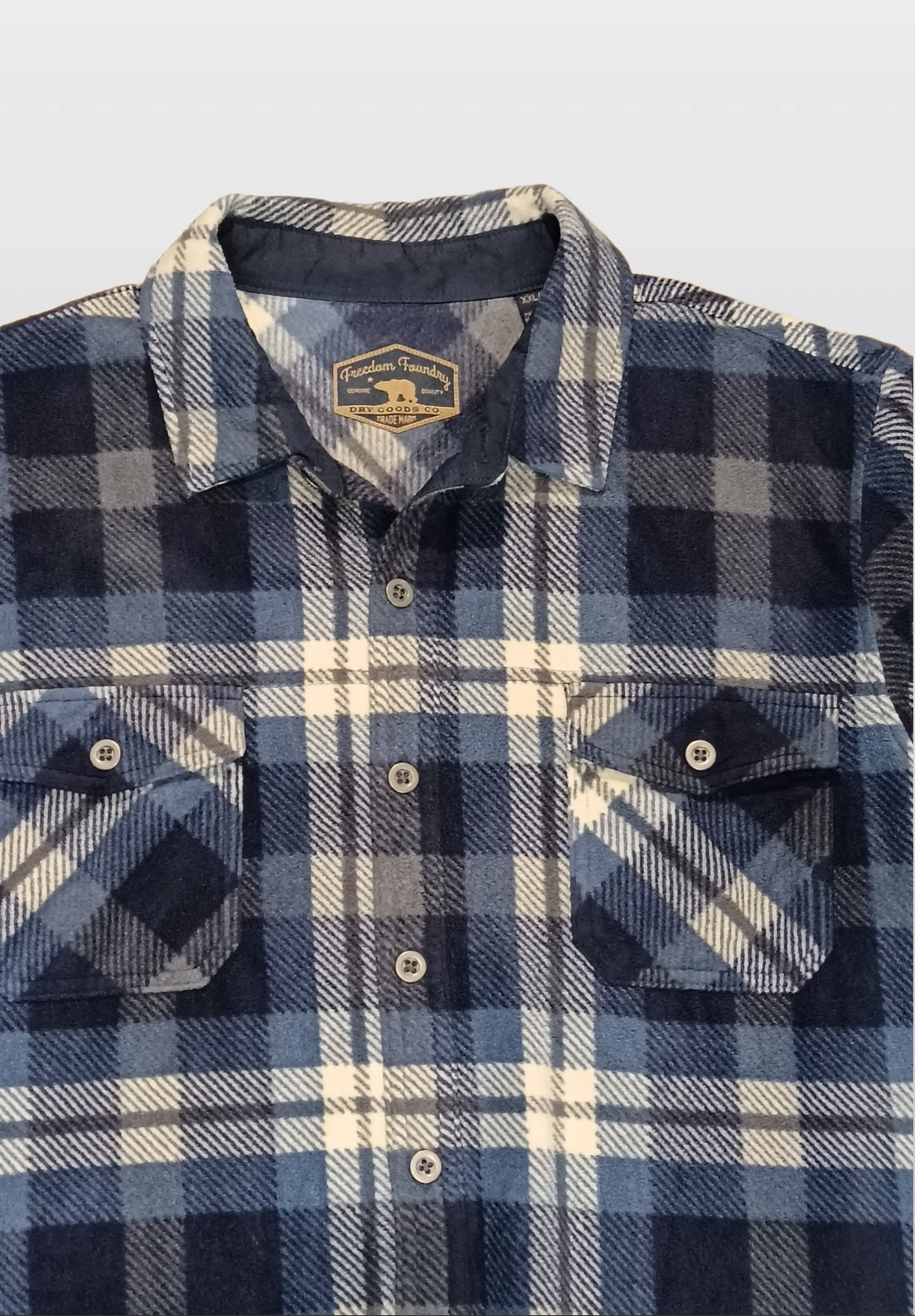 Freedom Foundry Men’s Navy Flannel Shirt – Classic Casual Shirt