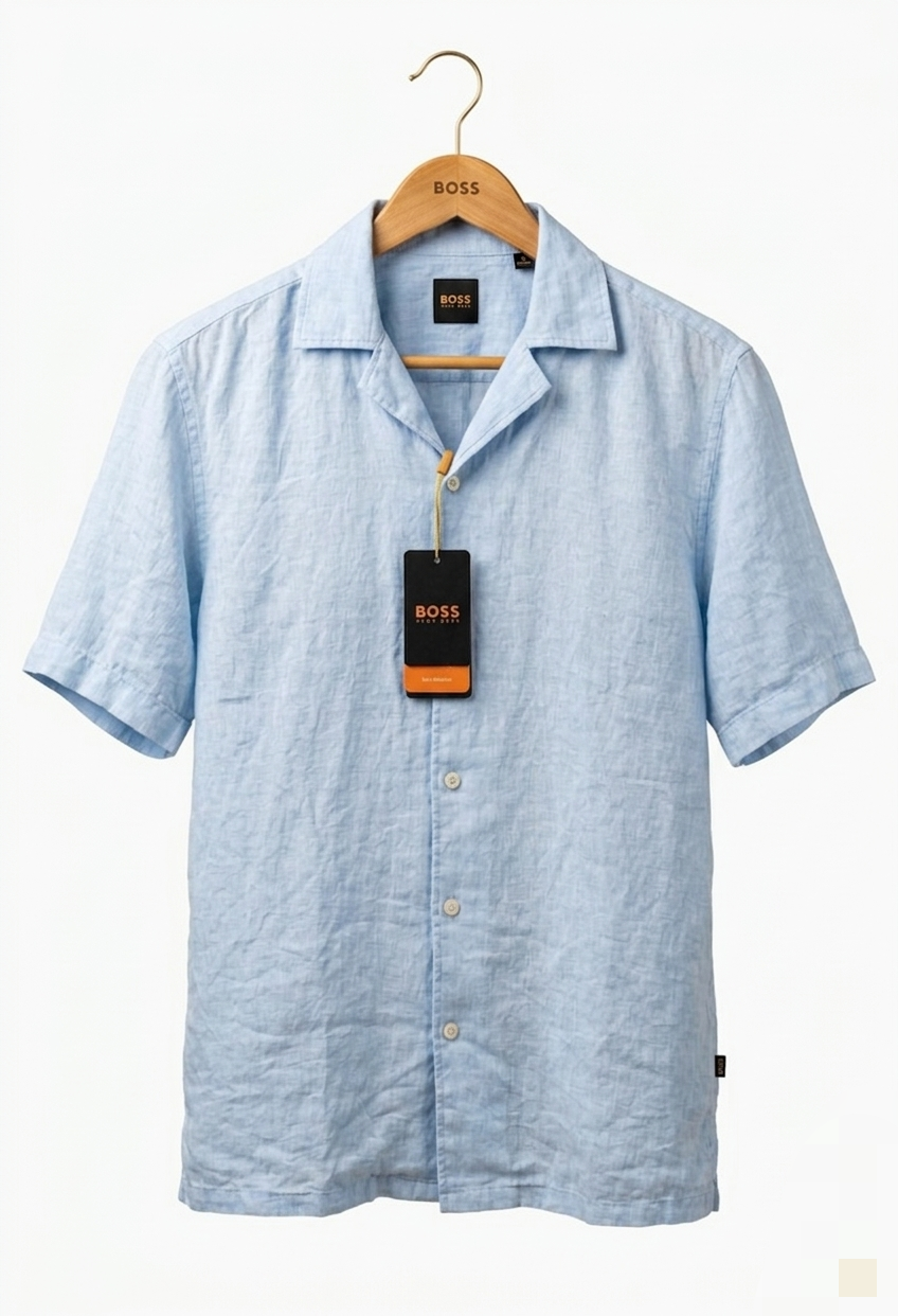 Hugo Boss Linen shirt light blue