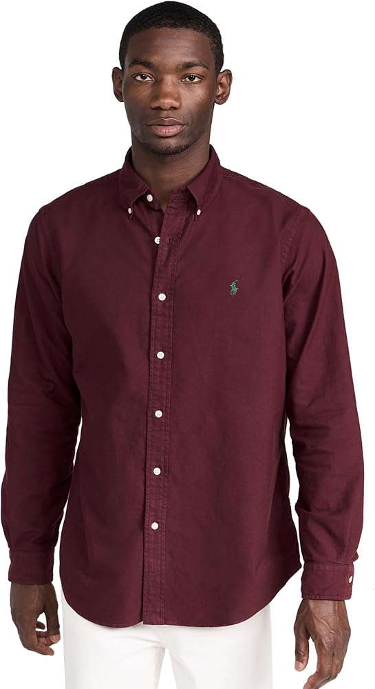 POLO RALPH LAUREN Men's Oxford Shirt wine