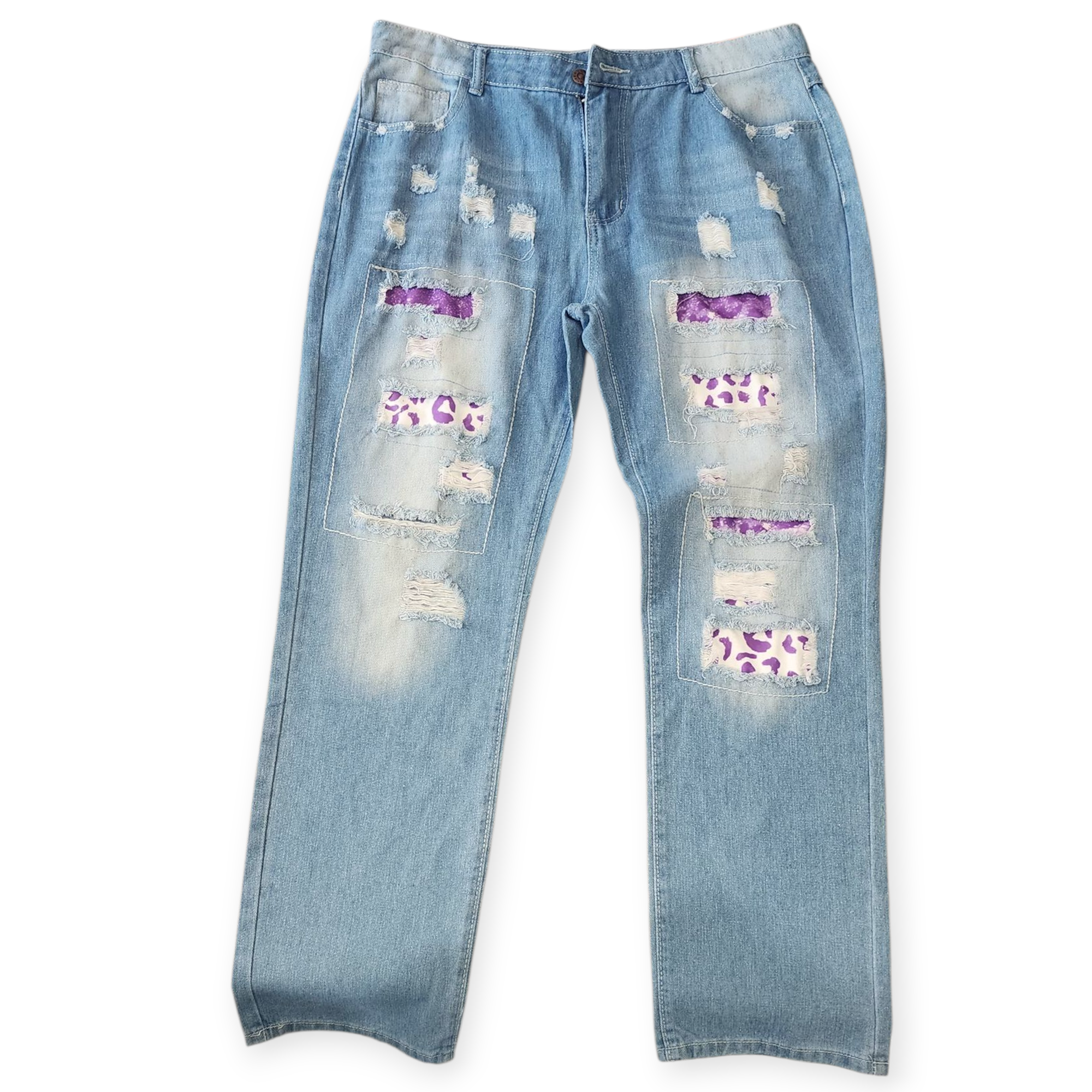 WOMEN'S RIPPED JEANS LIGHT BLUE