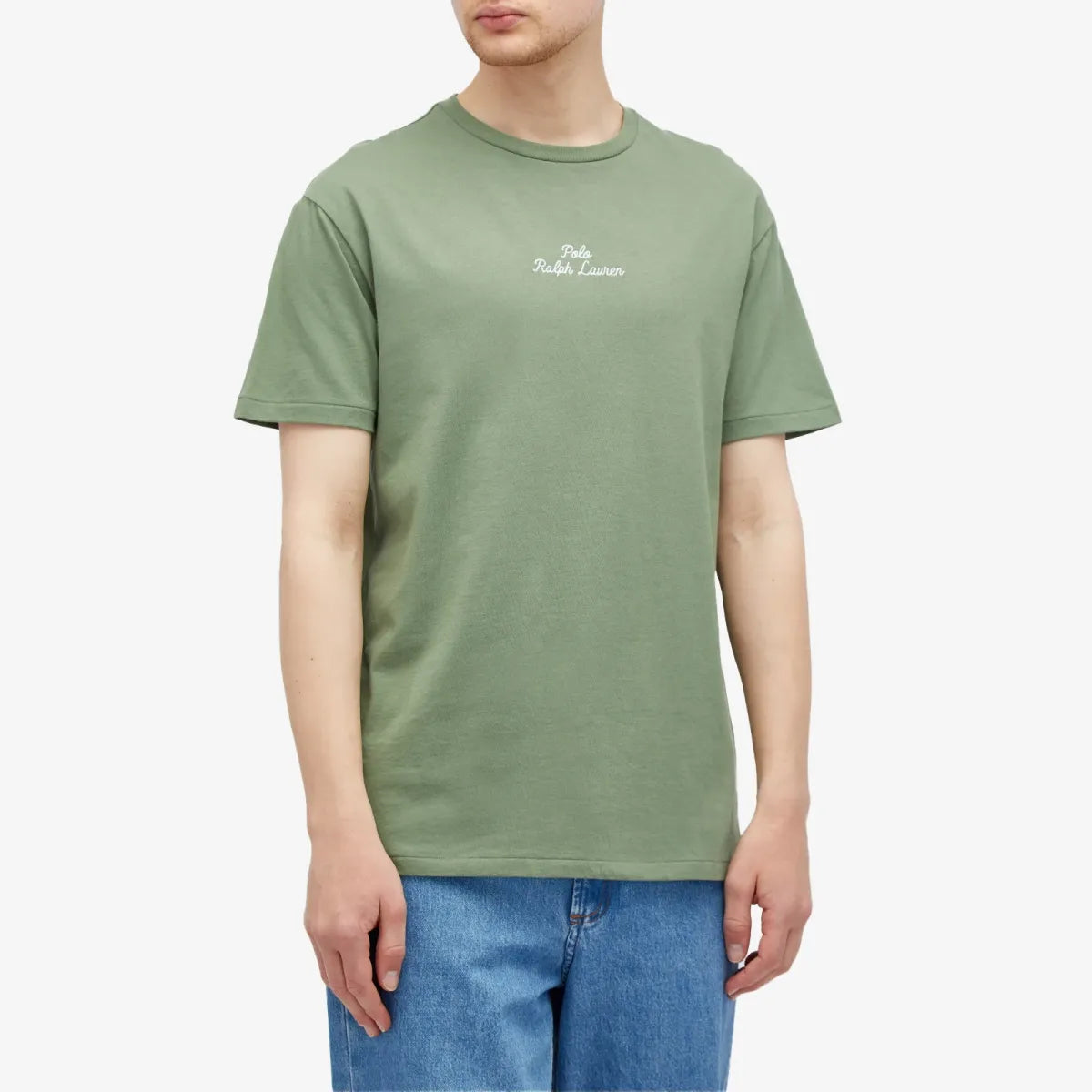 Polo Ralph Lauren Central Logo T-Shirt Classic Oversized Fit In Mid Green
