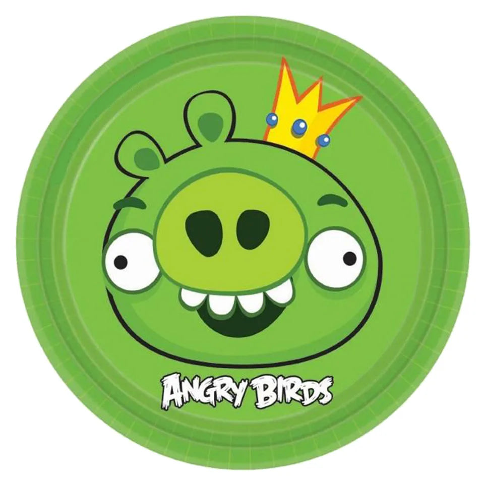 Amscan - Angry Birds Dessert Plates 7" 8pcs - Green