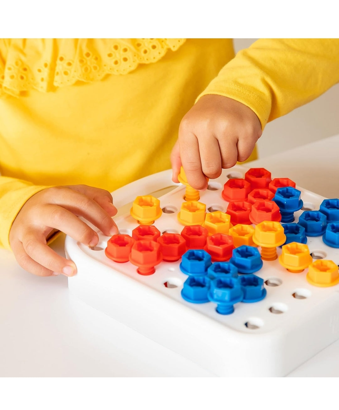 Educational Insights Design & Drill Patterns & Shapes Drill Toy, 58 Pieces with Toy Drill, Preschool STEM Toy for Home & Classroom, Ages 3+