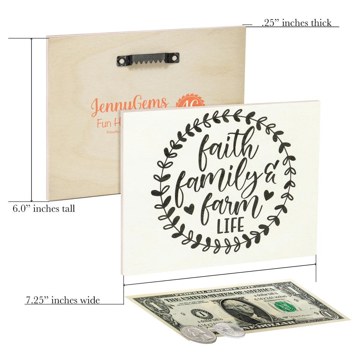 JennyGems Faith Family Farm Life Wooden Sign Decor