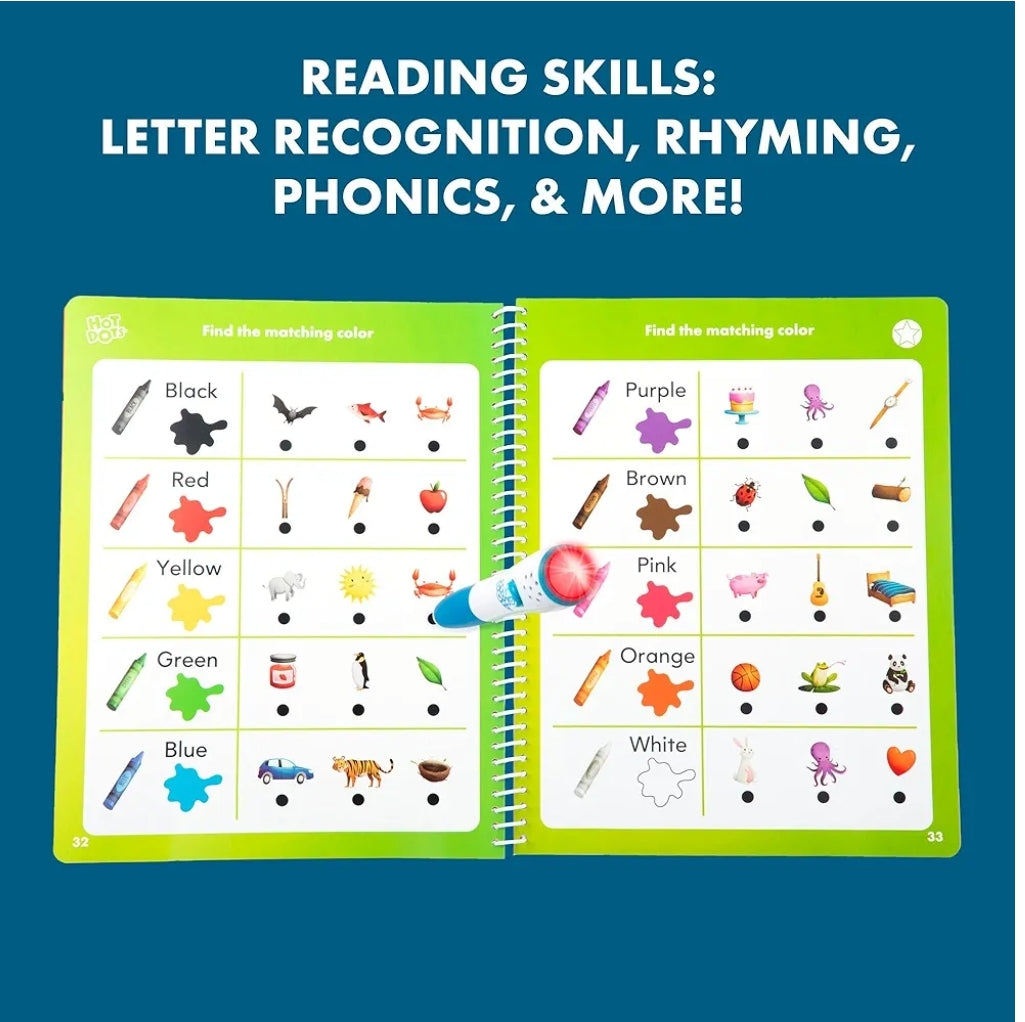 Educational Insights Hot Dots Let's Learn Pre-K Reading - Learn to Read Preschool Workbook, Ages 3+
