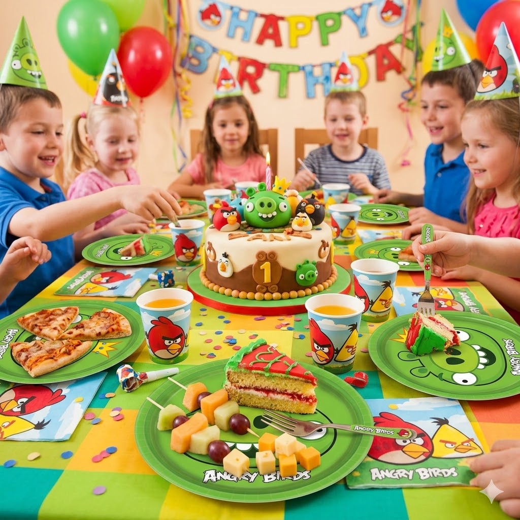Amscan - Angry Birds Dessert Plates 7" 8pcs - Green