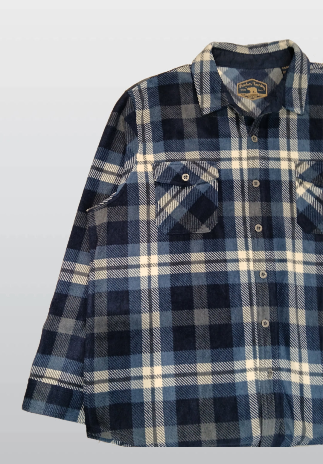 Freedom Foundry Men’s Navy Flannel Shirt – Classic Casual Shirt