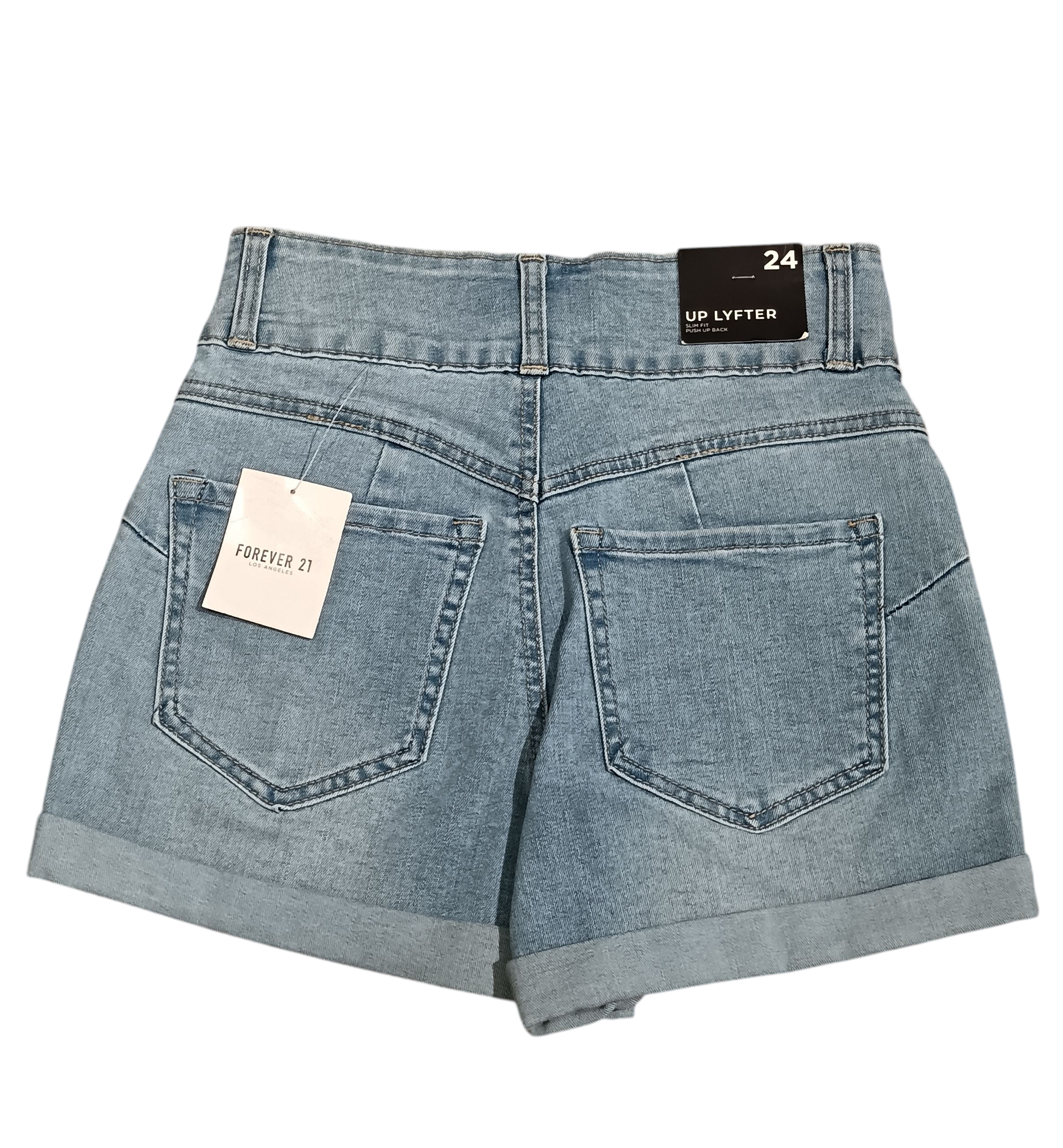 FOREVER21 THE UP LYFTER Women's jeans shorts light cyan