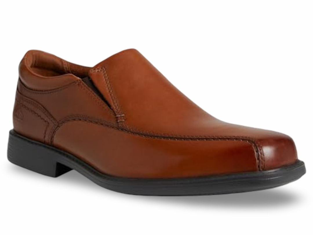 Clarks Men’s Tilden Free Leather Slip-On Dress Loafers –Light brown Comfortable Formal Shoes for Work & Special Occasions
