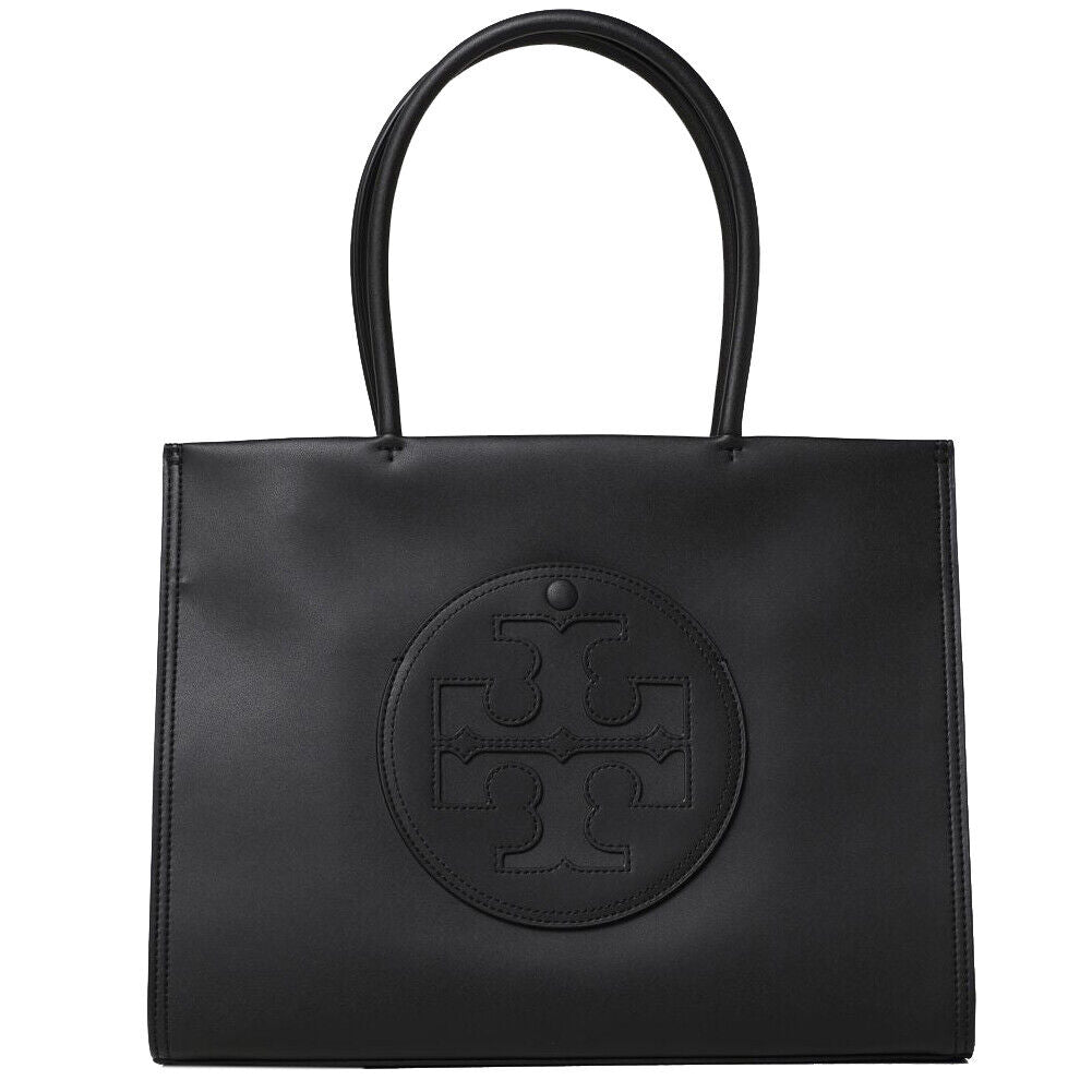 حقيبة توت Tory Burch Hb Ella صغيرة صديقة للبيئة بمقبض علوي أسود OS
