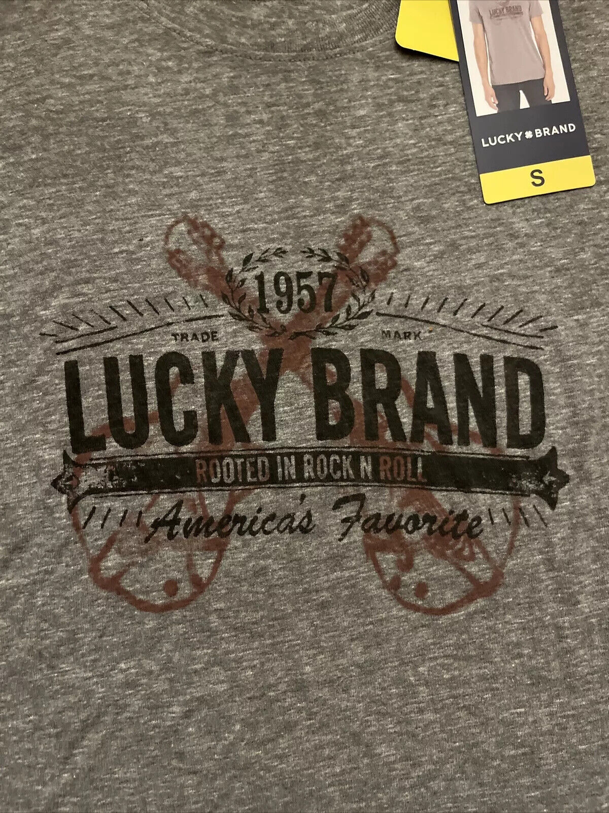 SIZE L - Lucky Brand Men's Graphic Tee Cotton Blend Shirt