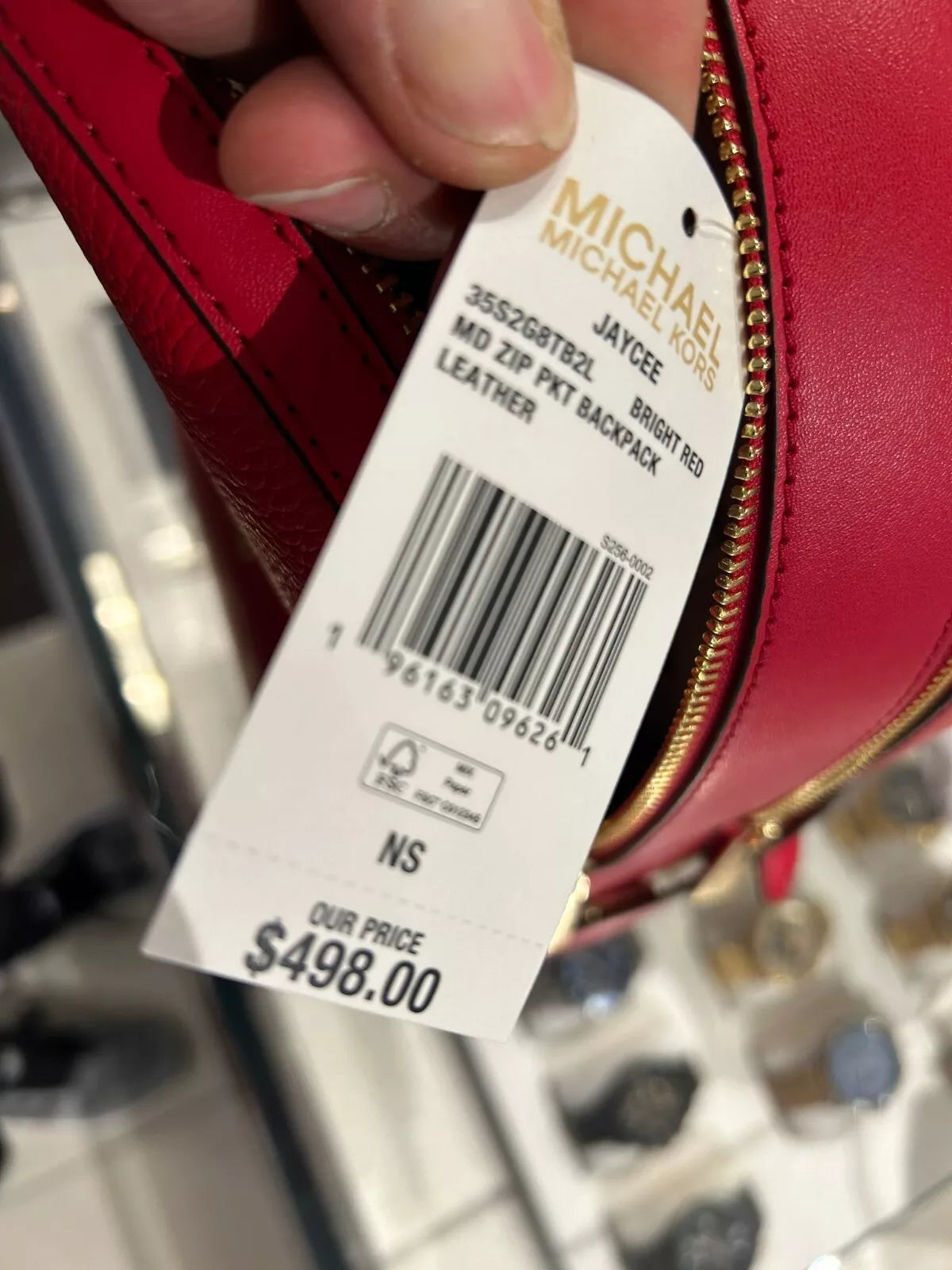 Michael Kors Jaycee Medium Pebbled Leather Backpack (bright Red)