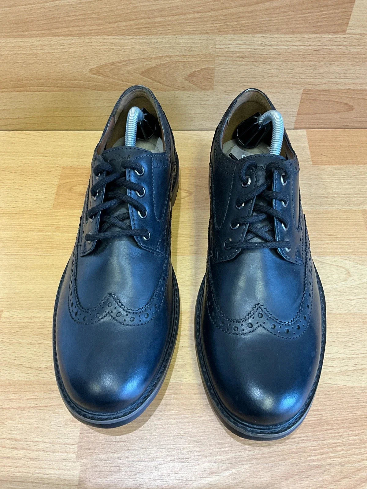 CLARKS CURINGTON WING MEN'S BLACK LEATHER NON-SLIP BROGUE SMART SHOES