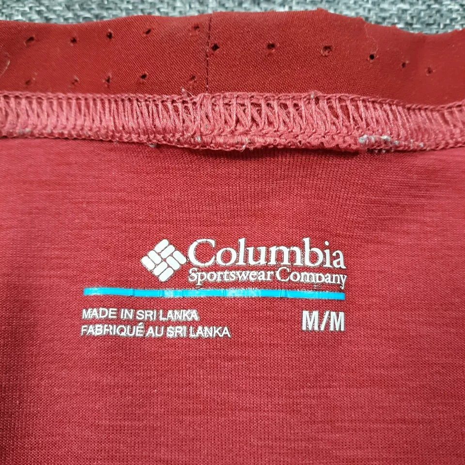 Columbia T-Shirt Mens Size Medium Red Long Sleeve Omni-Wick Outdoor Hiking