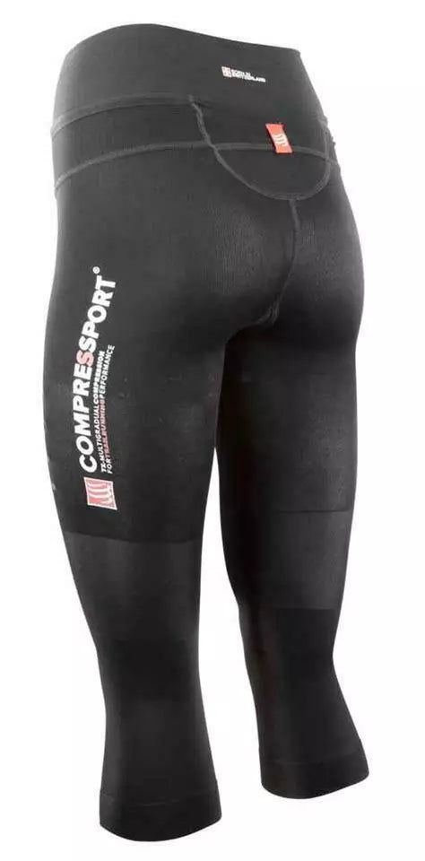 Compressport Compression Pirate ¾ black compression tights for muscle support