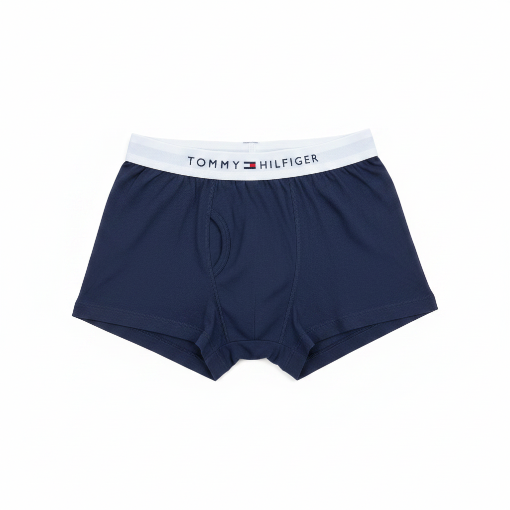 Tommy Hilfiger Navy Boxer Briefs – White BG 1