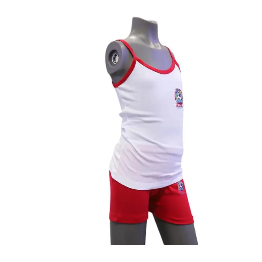 Girls 100% Cotton Underwear Set Vests and Briefs in Two Colors Red