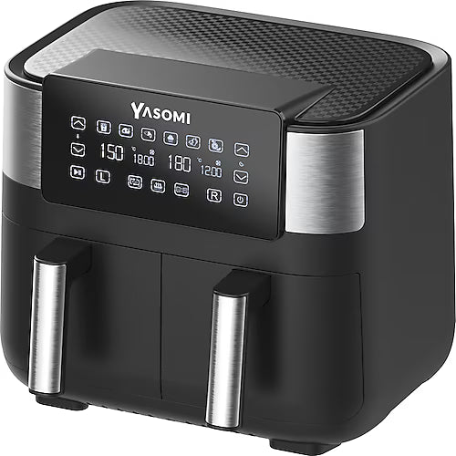 Yasomi Y80 Black Air 8 Liter 2850W Double Chamber and Double Motor Touch Airfryer