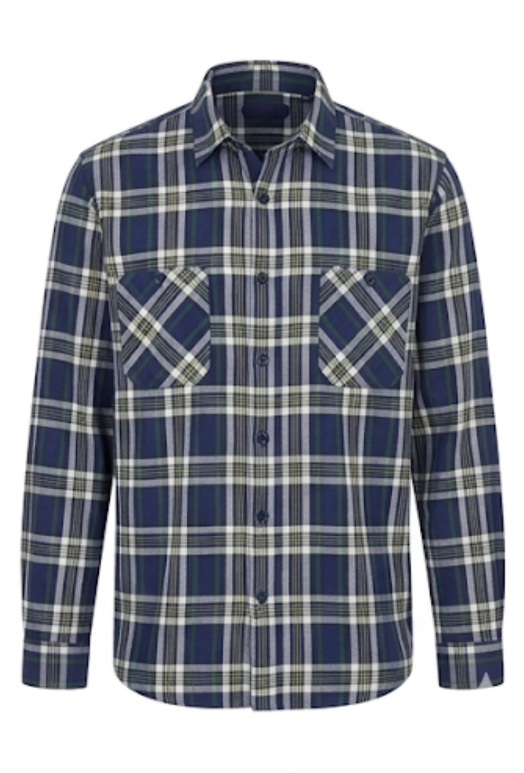 MIXED BRANDS PATTERNED COZY DARK BLUE SHIRT FOR MEN