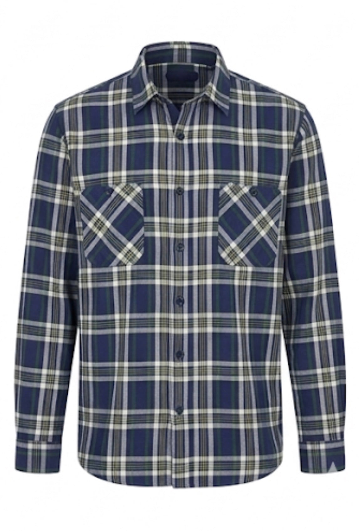 MIXED BRANDS PATTERNED COZY DARK BLUE SHIRT FOR MEN