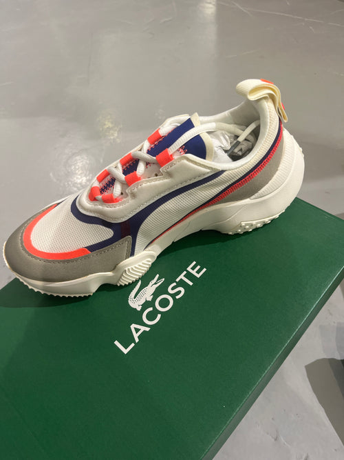 Lacoste L003 Neo Textile and Synthetic Off-White & Orange Sneakers