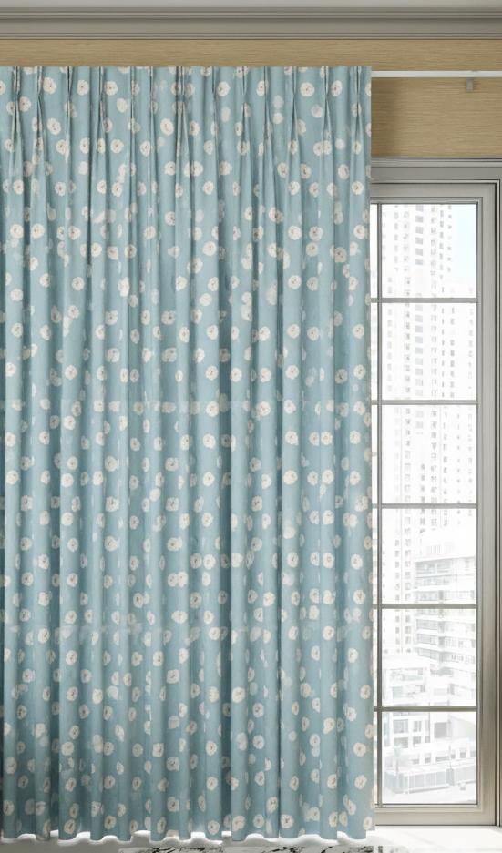 Milkshake 100% Cotton Sky Blue Cloud Set: Fitted Sheet, 2 Pillow Shams, and Matching Pleated Curtain 99 cm × 190 cm