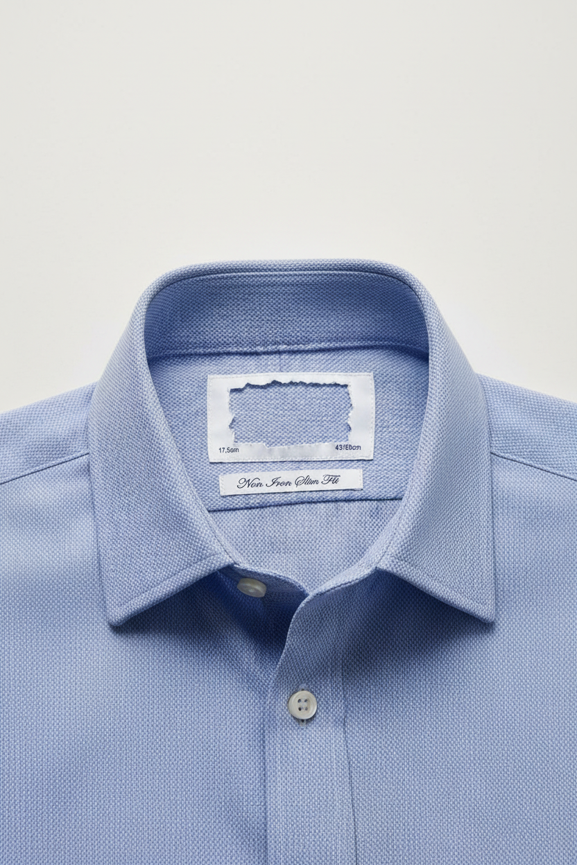 MIX EUROPEAN BRANDS BLUE FORMAL TEXTURED SHIRT FOR MEN