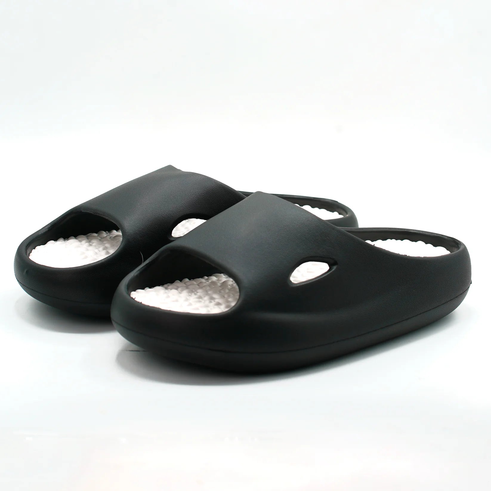 GHAKE Black Foot Massage Slippers with Pressure Points on Specific Areas of the Body