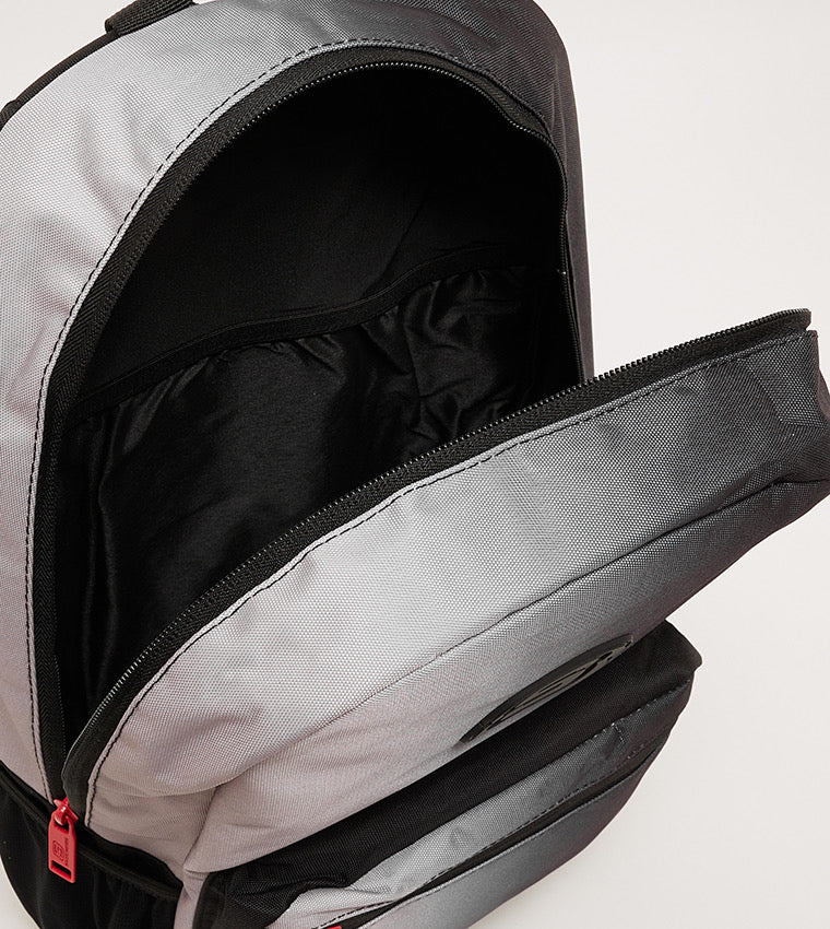 SKECHERS BLACK AND FADED WHITE LOGO BACKPACK