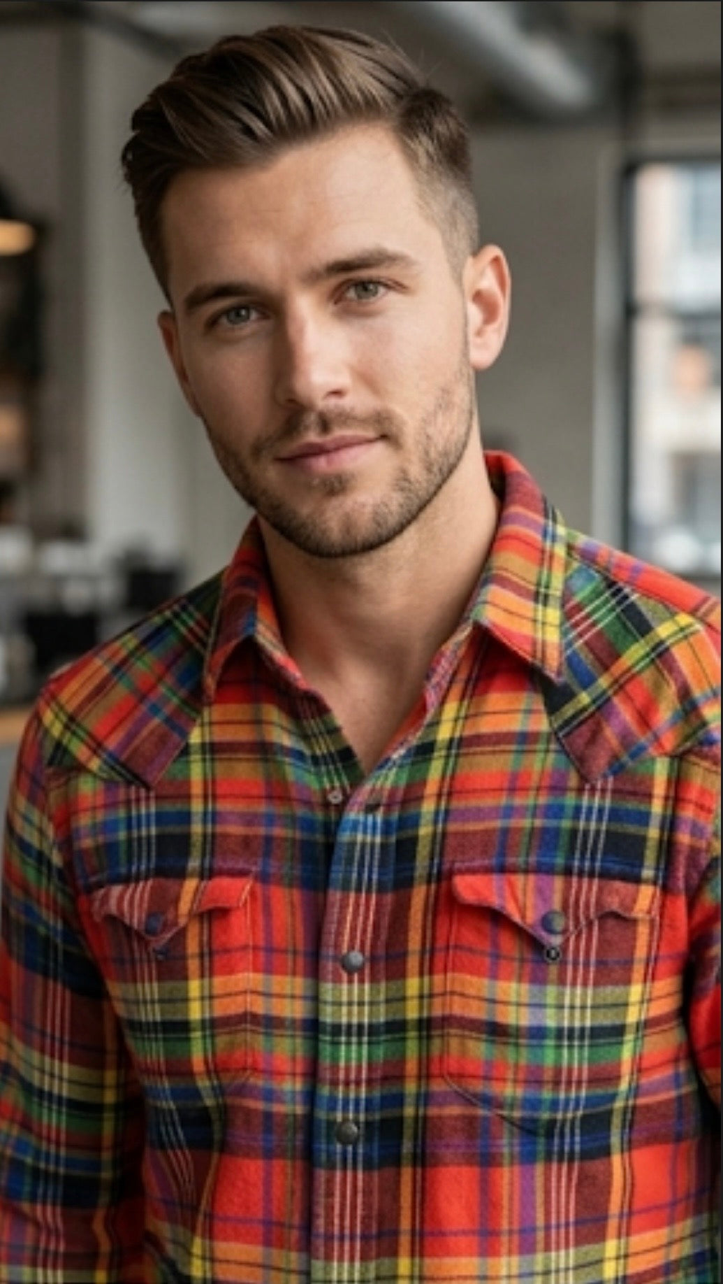 RALPH LAUREN ORANGE MULTI COLORED SHIRT FOR MEN
