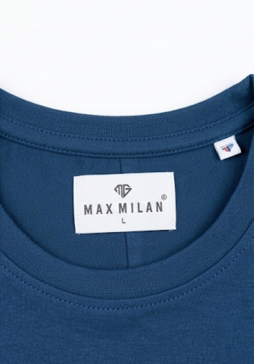 MAX MILAN تي شيرت أزرق مطبوع رجالي