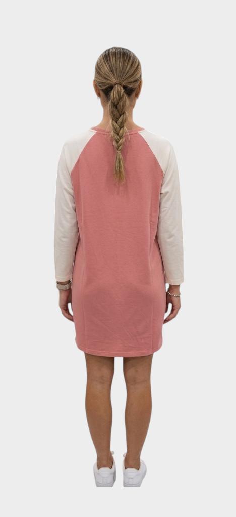 Fila Women Plus Size Long Sleeve Outdoor Dress, PINK/BAIGE