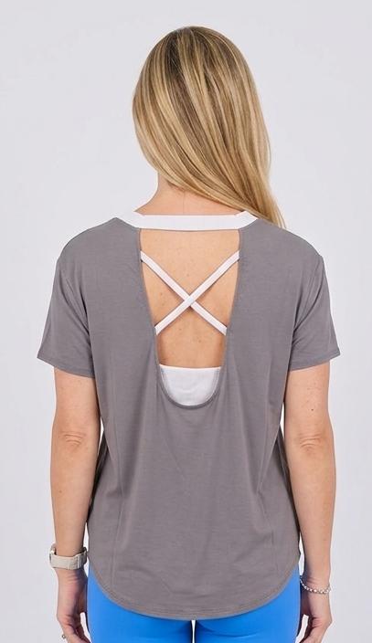 FILA WOMEN FI-LUX SHORT SLEEVE TOP GRAY FX11A741