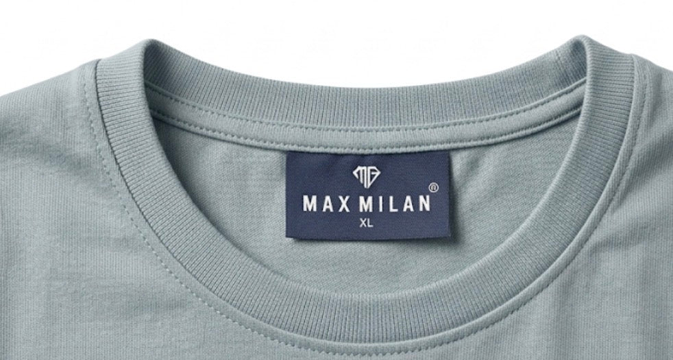 MAX MILAN تي شيرت رجالي مطبوع باللون الأزرق الفاتح